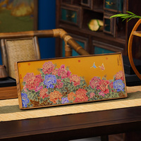 Objets décoratifs de table pour cadeaux d'affaires, nouveau style chinois, en laiton et bois massif, motif richesse et honneur, décoration intérieure pour bureau