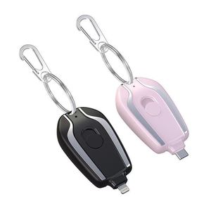 Cargador Portátil Mini Inteligente Personalizado para Llavero con Pantalla, Batería de <span class=keywords><strong>Li</strong></span>-Polímero de 1000mAh, Carga Rápida Tipo-C, Promocional para iPhone, de Emergencia - Product Image 1