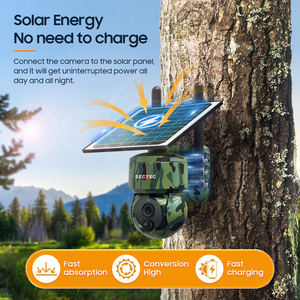 SECTEC GPS Camouflage Color Solar <strong>Battery</strong> AI PIR <strong>Powered</strong> <strong>Battery</strong> Two-Way Audio Surveillance Security System <strong>CCTV</strong> 4G PTZ Camera - Product Image 2
