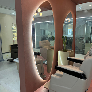 XFMC Muebles de Salón al por Mayor Espejo de Lujo para Salón <span class=keywords><strong>Grande</strong></span> con LED Montado en Pared Espejo de Barbero de Longitud Popular para <span class=keywords><strong>Barber</strong></span>ía - Product Image 6