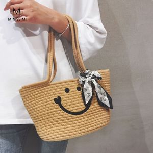 Sac fourre-tout pour femme avec broderie <span class=keywords><strong>Smiley</strong></span>, sac à main de plage, sacs à main tendance pour femme - Product Image 3