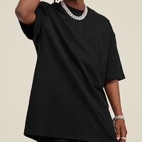 T-shirt en coton tricoté 100% de haute qualité 305G personnalisé, broderie en chenille 3D, épaules tombantes surdimensionnées, unisexe, pour hommes
