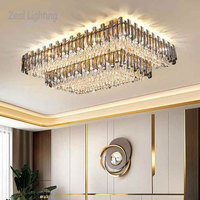 Plafonnier Suspendu Rond en Cristal K9 pour Chambre à Coucher, Luminaire Décoratif à Boule de Cristal pour Salon
