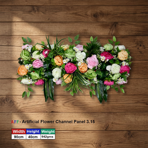 โรงงานดอกไม้ประดิษฐ์ Vivid Sunrise Peony Patch Channel Panel สีส้มสดใส สีชมพูบานเย็น แถวดอกไม้ขนาด 90 ซม. ผ้าไหมพลังงานสูง - Product Image 2