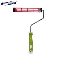 ANST Rouleau à peinture industriel DIY avec cadre en acier inoxydable chromé de 8 mm, poignée en plastique de 230 mm (9 pouces) et 2 couleurs