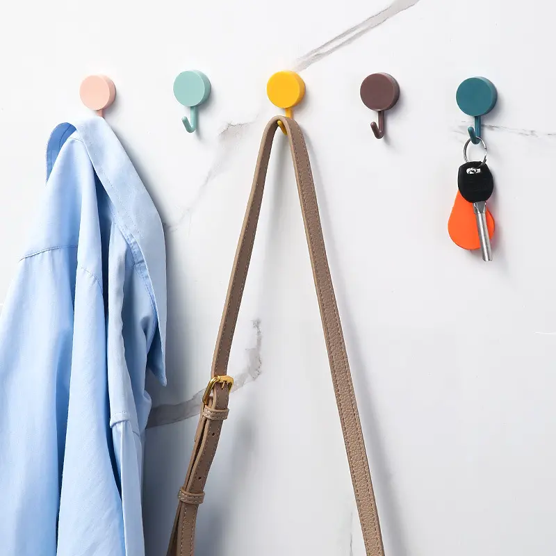 Self Adhesive Wall Hook Strong Coat Bag Bathroom Door Kitchen Towel Hanger Hooks Home Storage Accessories
