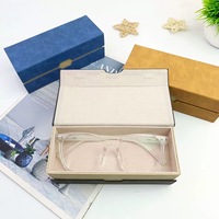 Étui à lunettes pliable en cuir PU, double couche, rectangulaire, boîte à lunettes de soleil rétro, emballage personnalisé avec logo