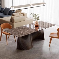 France ensemble de Table à manger artistique salle de réunion en bois marbre Console Table marbre luxe console table à manger
