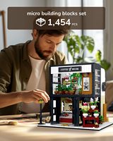 1454 PCS Floral Coffee House avec effets de lumière Blocs de construction Jouet pour enfants-Jeu créatif sur le thème de la nature et modèles personnalisables