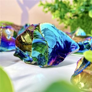 1 Pieza de Obsidiana Negra Aura de Alta Calidad, Piedras Naturales Curativas, Electrochapadas y Coloridas para Decoración del Hogar - Product Image 4