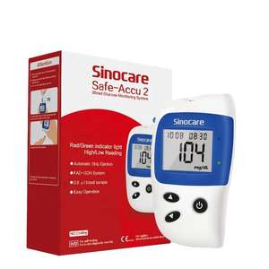 Moniteur de glycémie Sinocare Safe Accu2 avec 50 bandelettes de test et 50 lancettes pour les jeunes, facile à transporter et à utiliser rapidement - Product Image 1