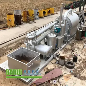 Boues d'huile, en aluminium en plastique à petite échelle moteur huile recyclage mobile pyrolyse usine à BARUi