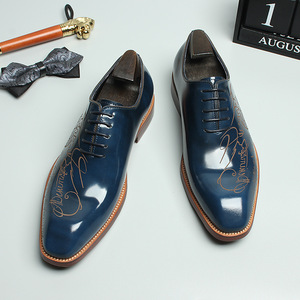Zapatos Oxford Cuadrados de Cuero Italiano de Alta Gama, Diseño Exquisito Hecho a Mano, Apariencia Formal Elegante, Antideslizantes y Desodorantes - Product Image 6