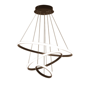 Luces colgantes de acrílico de aluminio moderno LED negro acabado redondo multy anillo colgante Luz - Product Image 6