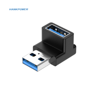 Adaptor Konektor USB C Sudut Kanan 10 Gbps Tipe C Adaptor OTG Pengisian Data Pria Ke Wanita