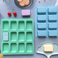 Moule en silicone carré à 12 cavités, moule artisanal DIY pour savon, gâteau, glaçons, biscuits et pâtisseries