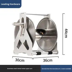 Support de rangement portable pour tuyau <span class=keywords><strong>d</strong></span>'<span class=keywords><strong>arrosage</strong></span> de fleurs, de lavage de voiture, en acier inoxydable/cuivre/alliage <span class=keywords><strong>d</strong></span>'aluminium, grande taille, utilisation à la ferme - Product Image 2