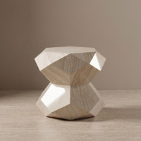 Table d'appoint géométrique de luxe moderne en travertin naturel, coupe diamant, forme sablier, pour salon, salle à manger, hôtel, villa, taille personnalisée