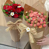 Fleurs en chanvre colorées faites à la main avec une texture de type lin haut de gamme, marque LIHUAYI, pour les arrangements floraux, emballage pour fleuristes