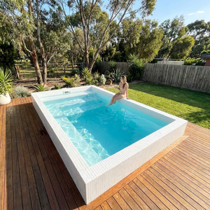 Piscina Elevada de Fibra de Vidrio Personalizable con Cascada y Asientos de Descanso, para Uso Comercial y Hotelero en Azoteas, con Bomba de Piscina - Product Image 3