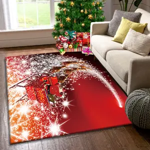 Santa Claus red bedroom bedside carpet living room sofa floor mat entry 3D printed door mat foot mat