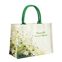 Sac fourre-tout pliable en toile florale, personnalisable, sac cadeau haut de gamme, publicité tridimensionnelle, promotionnel, grande capacité