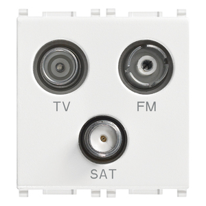 Prise TV FM SAT 3 sorties, accessoire de câblage blanc - Product Image 1