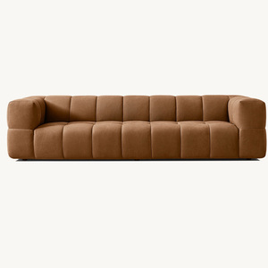 Juego <span class=keywords><strong>de</strong></span> Sofás Seccionales RH DARIO, Diseño Curvo Moderno con Cuero Genuino Marrón, <span class=keywords><strong>Muebles</strong></span> <span class=keywords><strong>de</strong></span> Sala <span class=keywords><strong>de</strong></span> Estar <span class=keywords><strong>de</strong></span> Lujo <span class=keywords><strong>de</strong></span> Alta Gama - Product Image 4