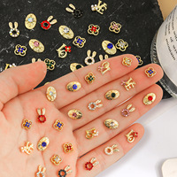 Nouveaux accessoires de manucure de luxe, motifs lapin et trèfle à quatre feuilles, petits strass décoratifs pour ongles, vente en gros, effet 3D porte-bonheur