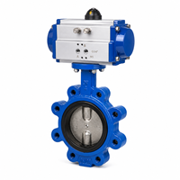 Vanne papillon pneumatique à double demi-arbre en fonte ductile de 12 pouces avec siège EPDM, disque en acier inoxydable 304, API609, pour liquides réfrigérés, OEM/ODM