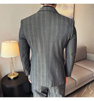 Ensemble de costume pour homme, décontracté et élégant, costume à double boutonnage à carreaux, costume de mariage formel pour homme, ensemble 3 pièces
