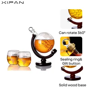 Unique Shape Whiskey Decanter Set Custom Spirits Glass Bottle for Vodka Wine Decanter Set 1000ml