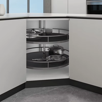 TKK Organisateur de rangement de cuisine rotatif à 2 niveaux en métal, support amovible pour armoire de cuisine