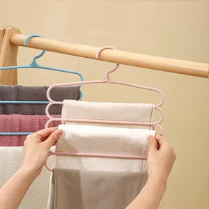 Porte-pantalons épaissi à 5 couches, créatif, antidérapant, pour rangement et organisation, avec pinces à pantalons - Product Image 2