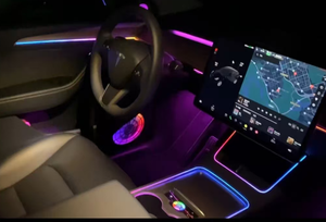 Lumière d'ambiance intelligente 12V pour Tesla Model Y 2019-2023, éclairage intérieur automatique de la console centrale de la voiture avec surveillance des angles morts - Product Image 6