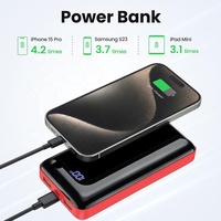 Batterie externe HXB en plastique 20000mAh 20W/22.5W à charge rapide, chargeur portable avec écran LED USB C/Micro USB pour extérieur