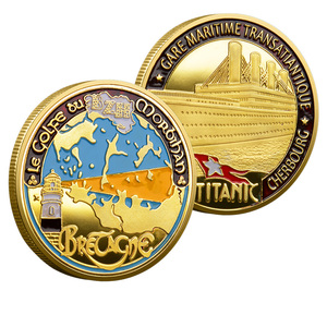 Pièce commémorative personnalisée en métal, artisanat, souvenir, culture maritime, thème phare et <span class=keywords><strong>carte</strong></span> de Bretagne - Product Image 1