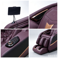 Fauteuil de massage corporel complet en cuir PU pour usage domestique avec fonction d'étirement yoga et design portable pour les mains, les jambes, la taille, les pieds et les bras