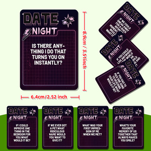 <span class=keywords><strong>Jeu</strong></span> de cartes de conversation pour couples pour une soirée romantique, 50 flashcards, questions intimes, jeux de société, coffret cadeau pour amoureux romantiques - Product Image 5