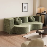 Zweisitziges Modernes Einfaches Design Tatami Stoff-Kompressionssofa Faltbares Abnehmbares Waschbares Neues Einteiliges Design für