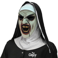 Masque en latex visage de nonne effrayante, accessoire de déguisement d'Halloween, accessoire de farce, personnalisable