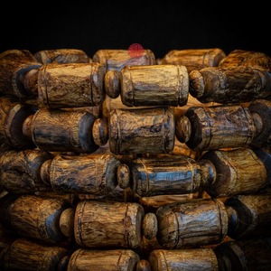 Rare Grade Fully Sinking Aged Agarwood Bamboo Bracelet 16.6g, Natural Ruc Oud <b>Wood</b>, Handcrafted Spiritual Jewelry - Product Image 1