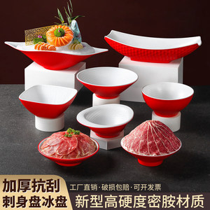 Bandeja de Servicio de Melamina Xiangyuan Meimei, Color Rojo y Blanco Sólido, para Uso en Hoteles y Restaurantes - Product Image 2