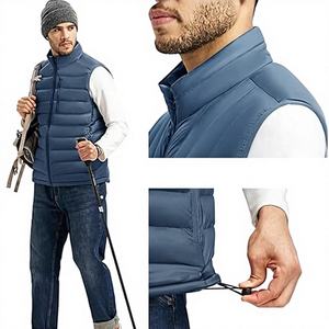 Venta Directa de Fábrica, Chaleco Acolchado con Cierre y Cuello en V, Personalizable, Transpirable, de Alta Calidad, para Hombre, Invierno, Casual - Product Image 1