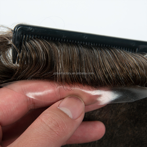 Prótesis Capilar Masculina con Base de Nudo Único, 100% Cabello Humano Indio, Densidad 100, Indetectable, Lista para Enviar - Product Image 2