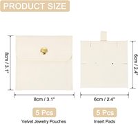 Pochette à bijoux en microfibre avec logo personnalisé, pochette de rangement pour bijoux avec rabat, emballage cadeau de luxe pour bracelets et bagues