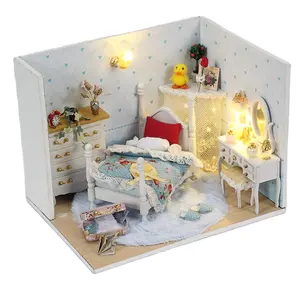 Móveis de madeira artesanal barato diy, móveis, casa de boneca, brinquedos em miniatura