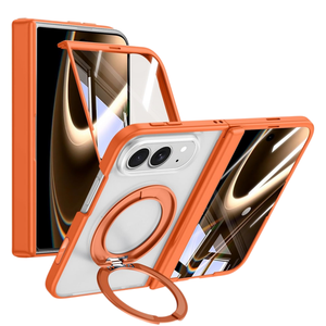 เคสโทรศัพท์แม่เหล็กแบบด้านหรูหราสำหรับ iPhone Duo พร้อม 360 °   ขาตั้งแบบวงแหวน ฟิล์มกันรอยหน้าจอ ป้องกันแรงกระแทก ฝาครอบแข็ง - Product Image 1