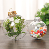Boules de Noël en plastique transparentes à remplir, incassables, creuses, pour artisanat, décorations de fête DIY