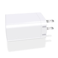 Cargador de Pared Rápido GaN de 65W con Doble Puerto Tipo-C, Enchufe Plegable, Carga PD 3.0 para Reloj Inteligente, Laptop, Tablet, Teléfono Móvil